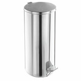 Ведро для мусора с педалью, УСИЛЕННОЕ, ТИТАН, 50 литров, кольцо под мешок, нержавеющая сталь, хром