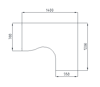 Столешница стола "углового" левая/правая V-1.7.1