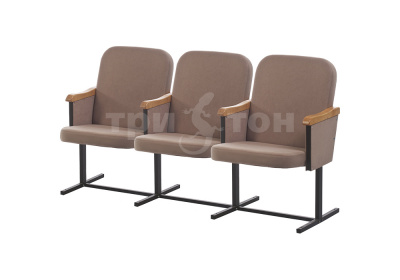 Театральные кресла Рим 2 (3-х местн.) (черн. муар)