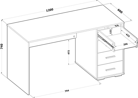 Стол письменный СПМ-353