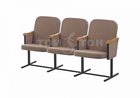 Театральные кресла Рим 2 (3-х местн.) (черн. муар)