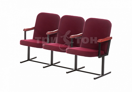 Театральные кресла Рим 1 (3-х местн.) (черн. муар)